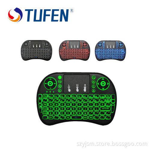 Wholesale support mini wireless keyboard air mouse with led light
